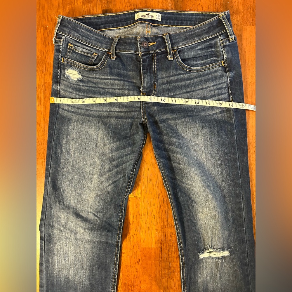 Hollister Y2K Straight Jeans W27 L30 | Women Size 5S | Low Rise Distressed Denim - Picture 12 of 16
